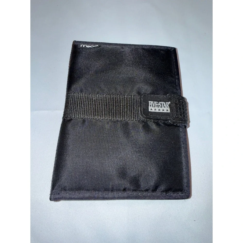 Mead Five Star First Gear Student Day Planner Black Nylon 6 Ring Binder Vintage